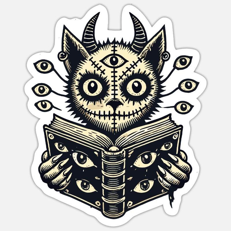Devilish Demons Cat Horror Cat Design Sticker size S (10 x 10 cm)