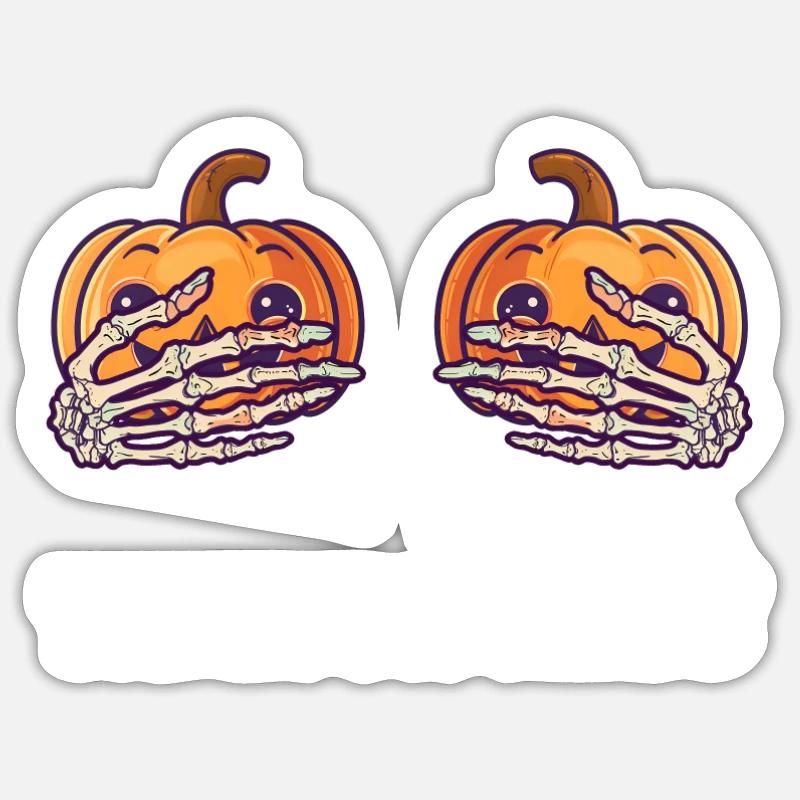 Halloween Brusttrick oder Zitzen - Sticker Größe S (10 x 10 cm) - Mattweiß
