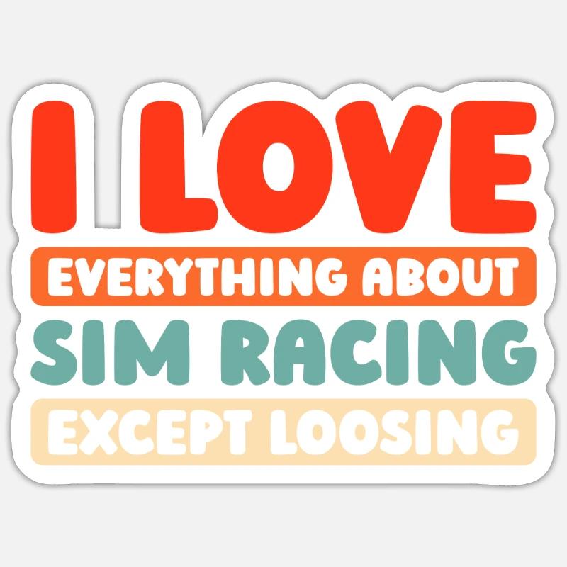 Sim Racing - Sticker size S (10 x 10 cm) - white matte