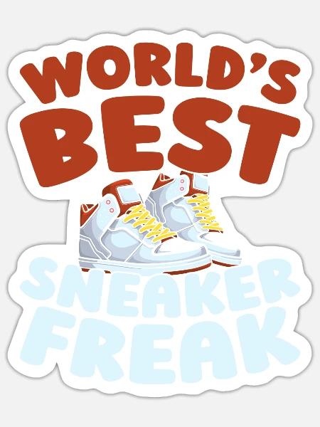 Sneakers Worlds Best Sneaker Head - Sticker Größe S (10 x 10 cm) - Mattweiß