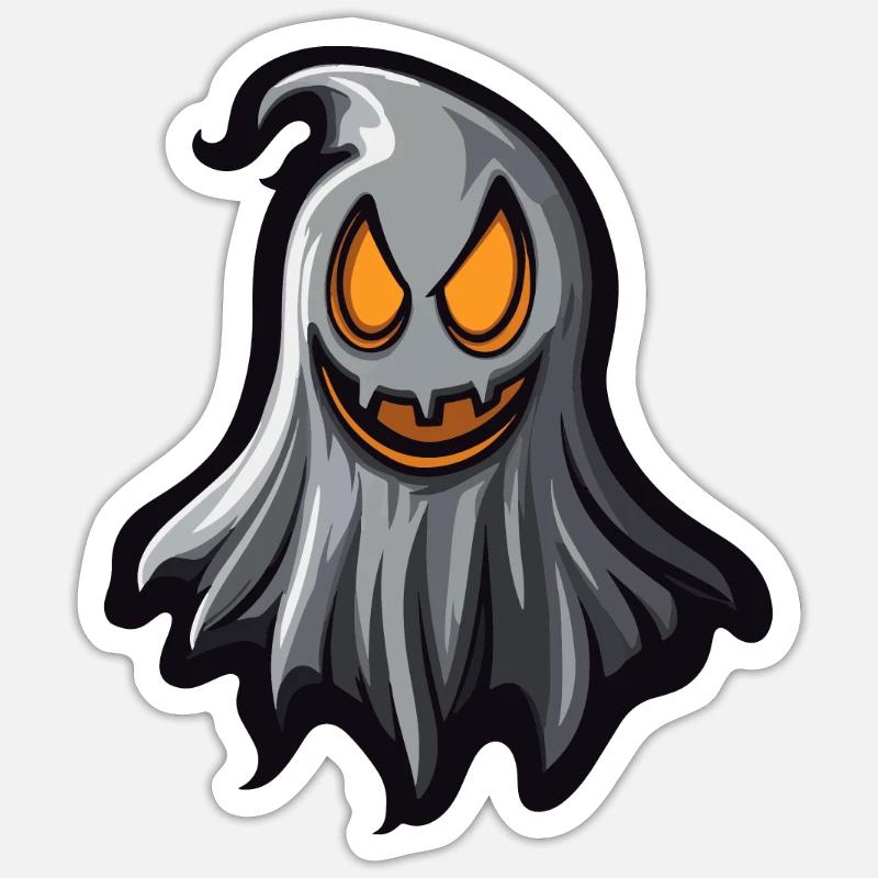 Ghost Halloween Comic - Sticker size S (10 x 10 cm) - white matte