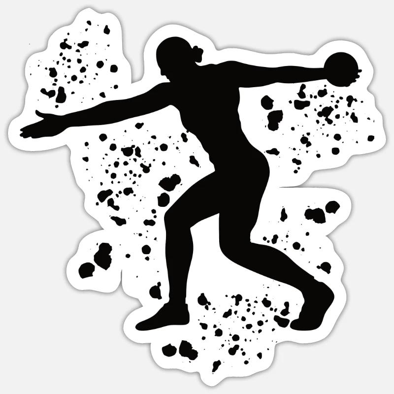 Lanceur de disque Lancer de disque Colorsplash - Sticker taille S (10 x 10 cm) - blanc mat