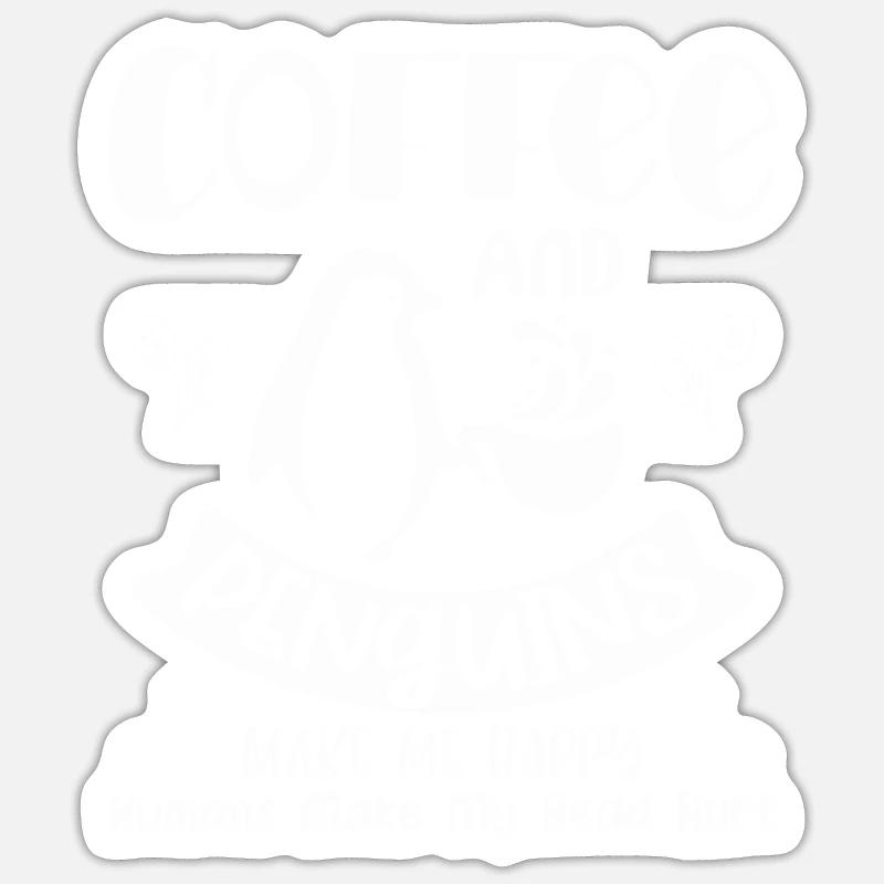 Pingouin - Sticker taille S (10 x 10 cm) - blanc mat