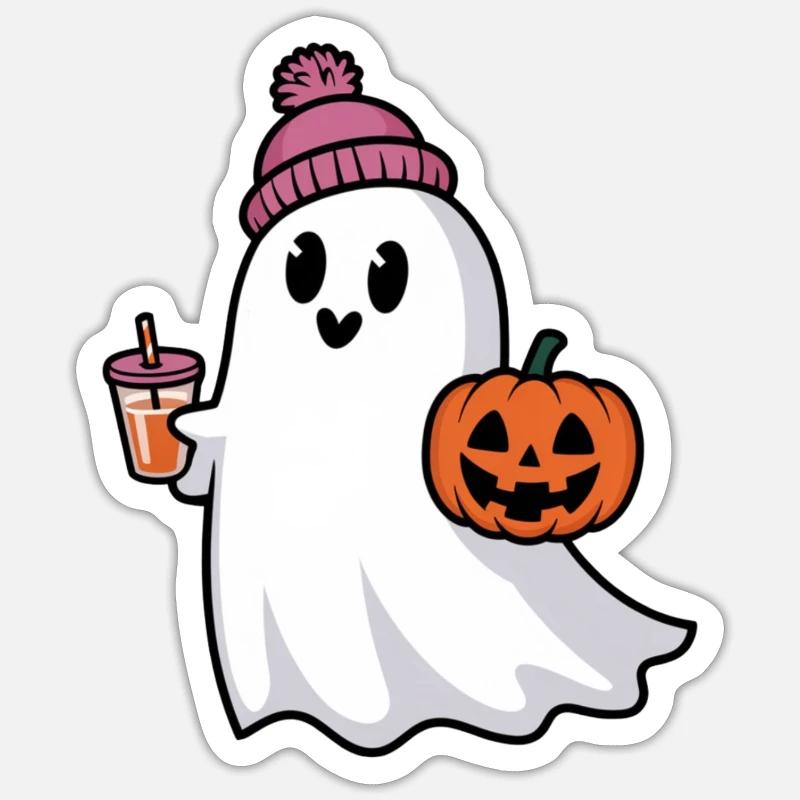 Conception fantôme de dessin animé drôle Sticker taille S (10 x 10 cm)