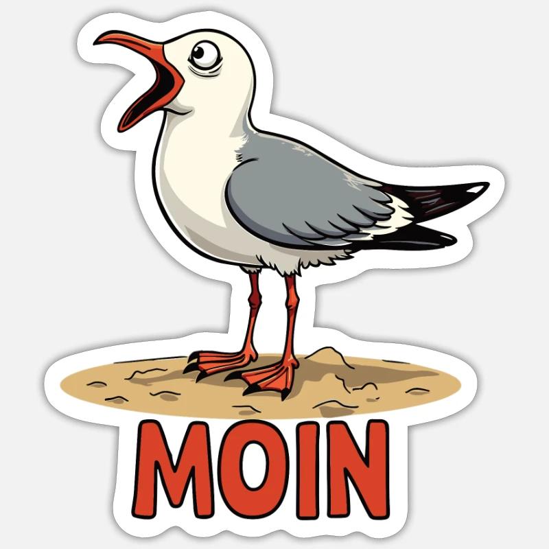 Moin Möwe Sticker Größe S (10 x 10 cm)