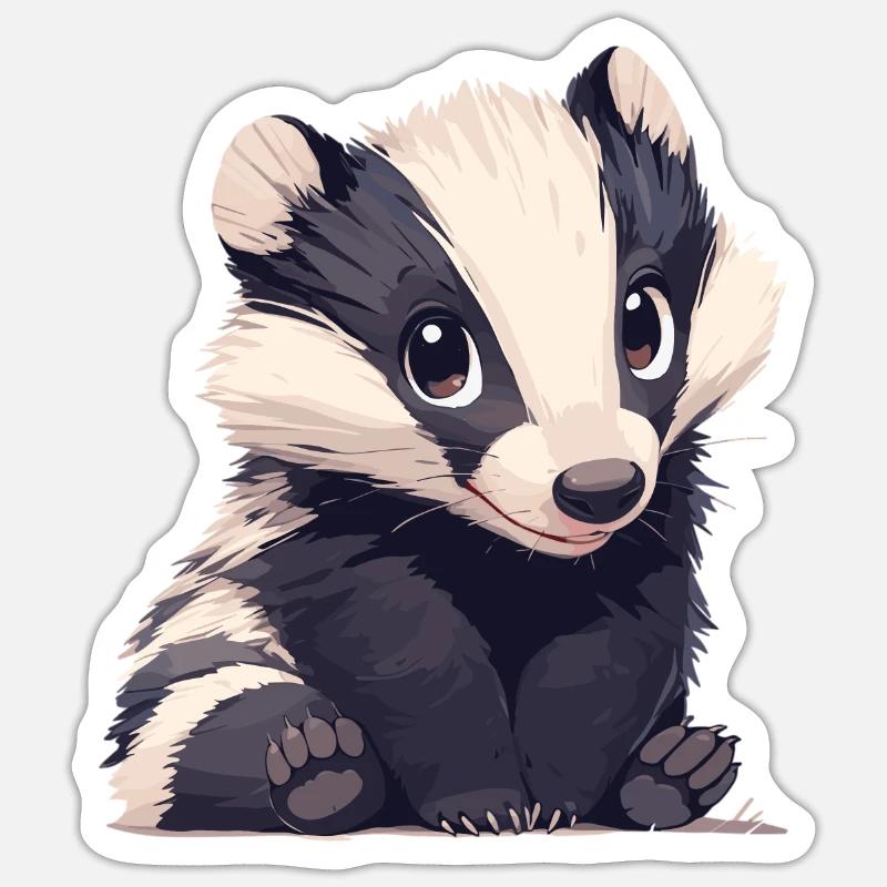 Badger Dachse Dachs - Sticker size S (10 x 10 cm) - white matte