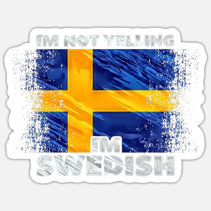 Suède - Sticker taille S (10 x 10 cm) - blanc mat