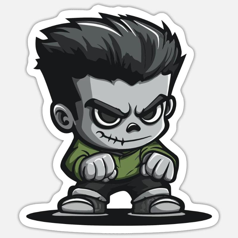 Zombie Halloween Comic - Sticker Größe S (10 x 10 cm) - Mattweiß