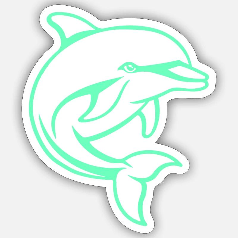 Delfin Comic - Sticker size S (10 x 10 cm) - white matte