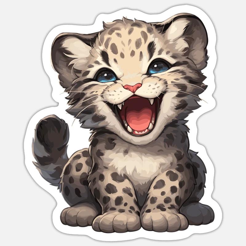 Clouded Leopard Nebelparder - Sticker Größe S (10 x 10 cm) - Mattweiß