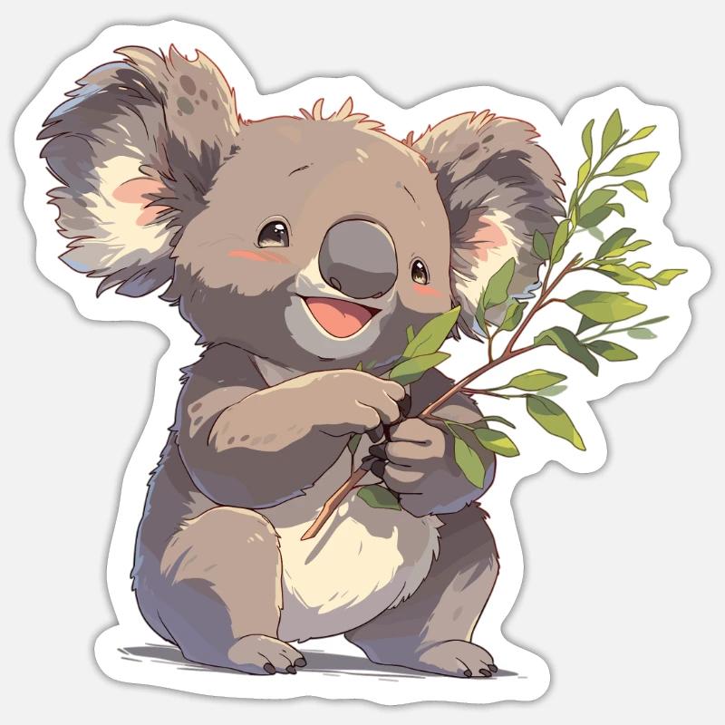 Koalas Koala - Sticker taille S (10 x 10 cm) - blanc mat