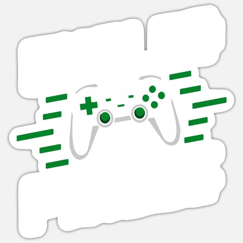 Alimenté par la conception de jeu de pixels - Sticker taille S (10 x 10 cm) - blanc mat