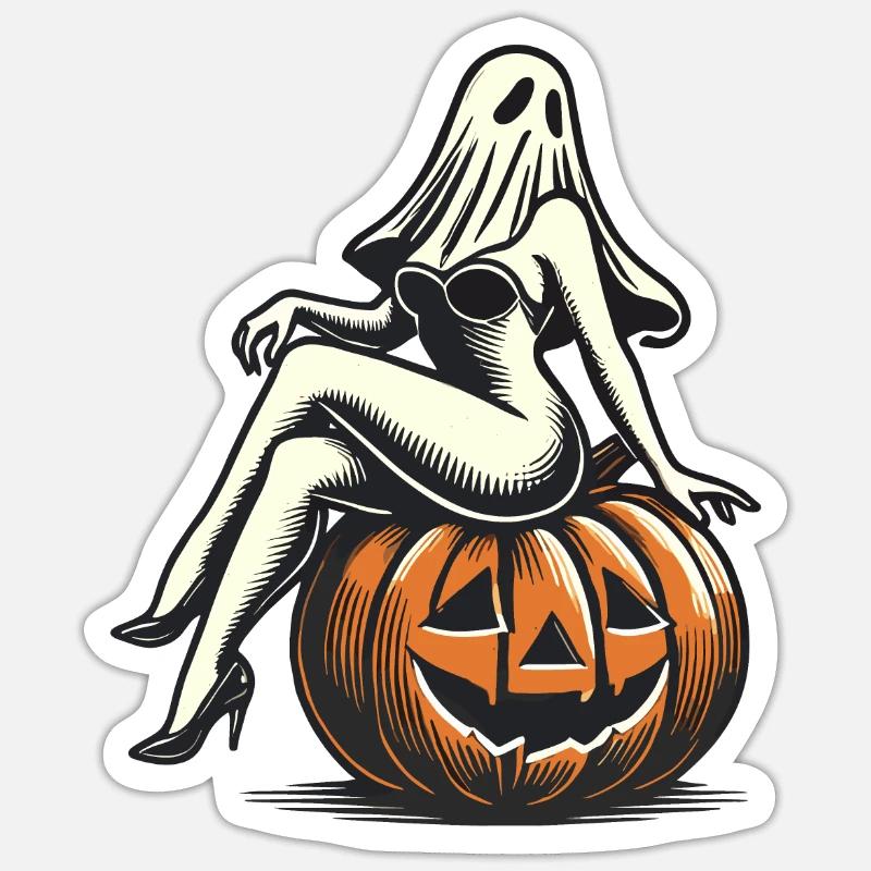 Seductive Ghost Funny Halloween Design - Sticker size S (10 x 10 cm) - white matte