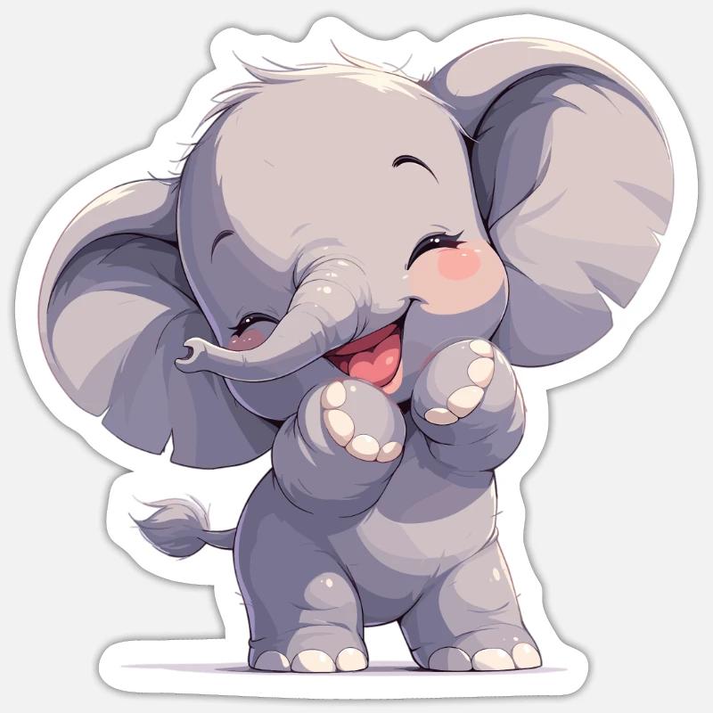 Elephant Elefanten Elefant - Sticker size S (10 x 10 cm) - white matte