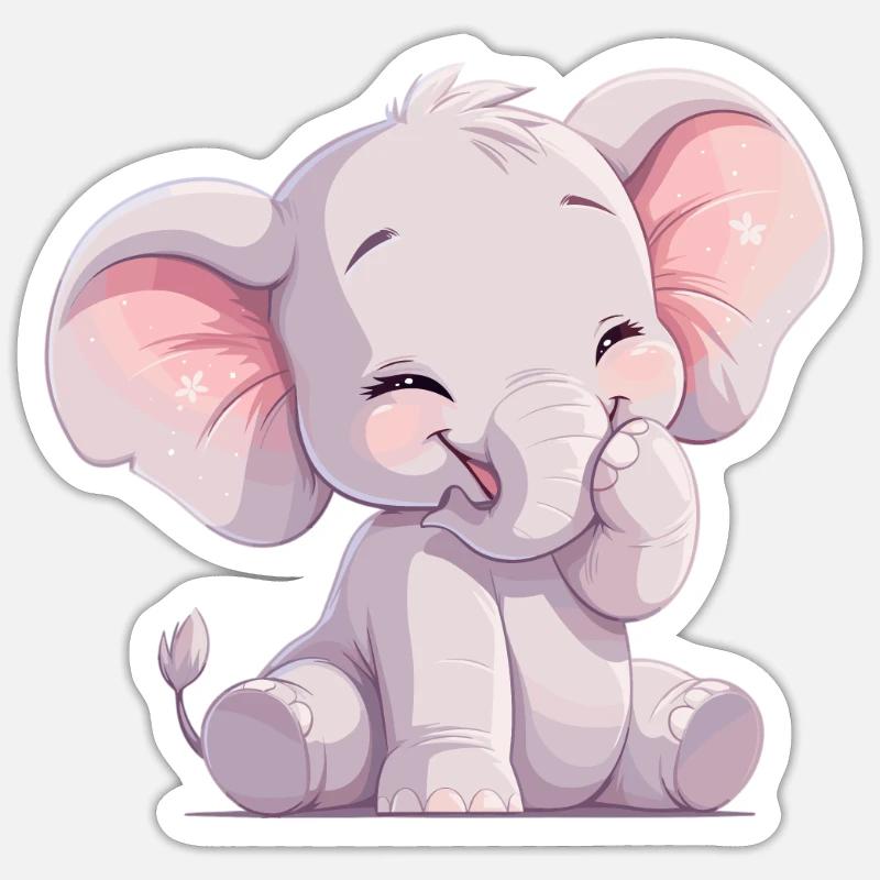 Elephant Elefanten Elefant - Sticker size S (10 x 10 cm) - white matte