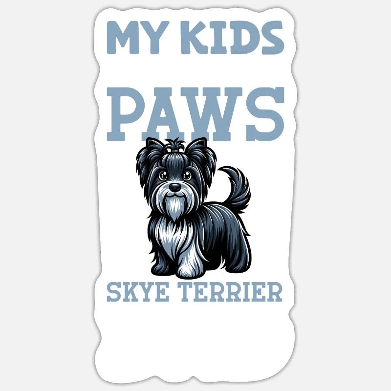 Skye Terrier Papa - Sticker Größe S (10 x 10 cm) - Mattweiß