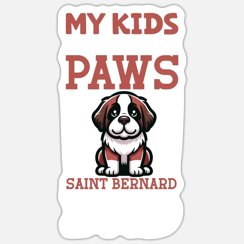 Papa Saint-Bernard Sticker taille S (10 x 10 cm)