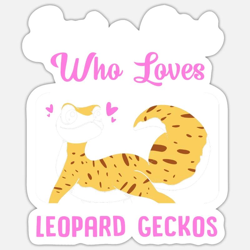 Leopard Gecko - Sticker Größe S (10 x 10 cm) - Mattweiß