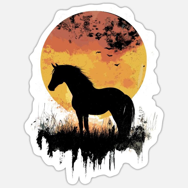 Cheval Chevaux Cavalier Cavalier Centre équestre Sticker taille S (10 x 10 cm)