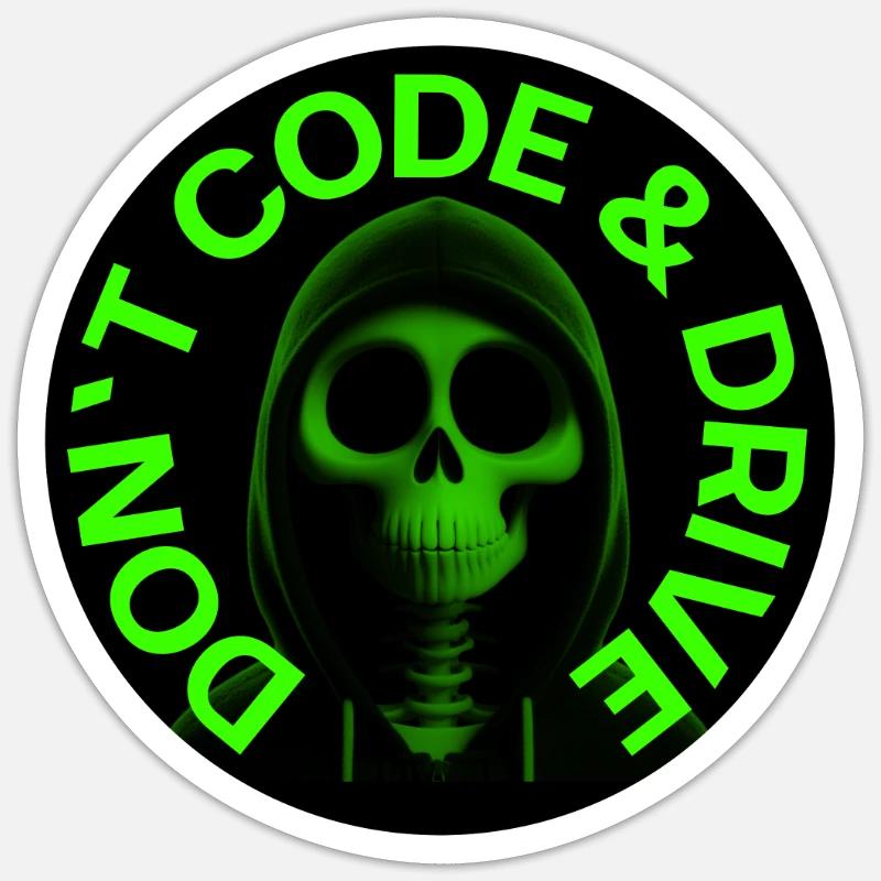 LUZILLION NE CODE PAS ET NE CONDUIT PAS - Sticker taille S (10 x 10 cm) - blanc mat