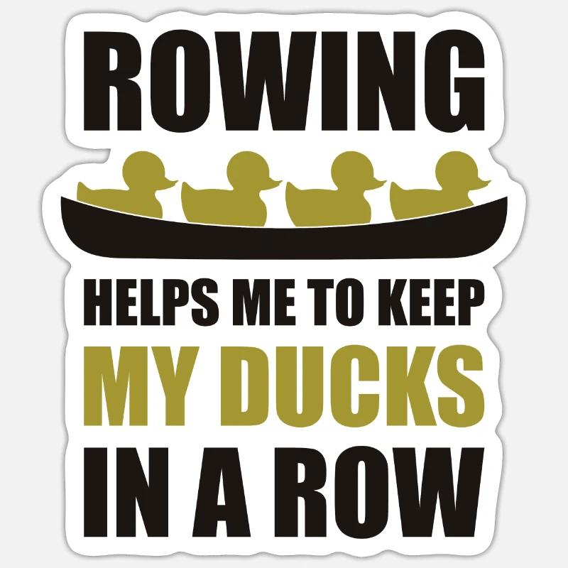 Rowing Rubberducks Funny Rowing - Sticker size S (10 x 10 cm) - white matte