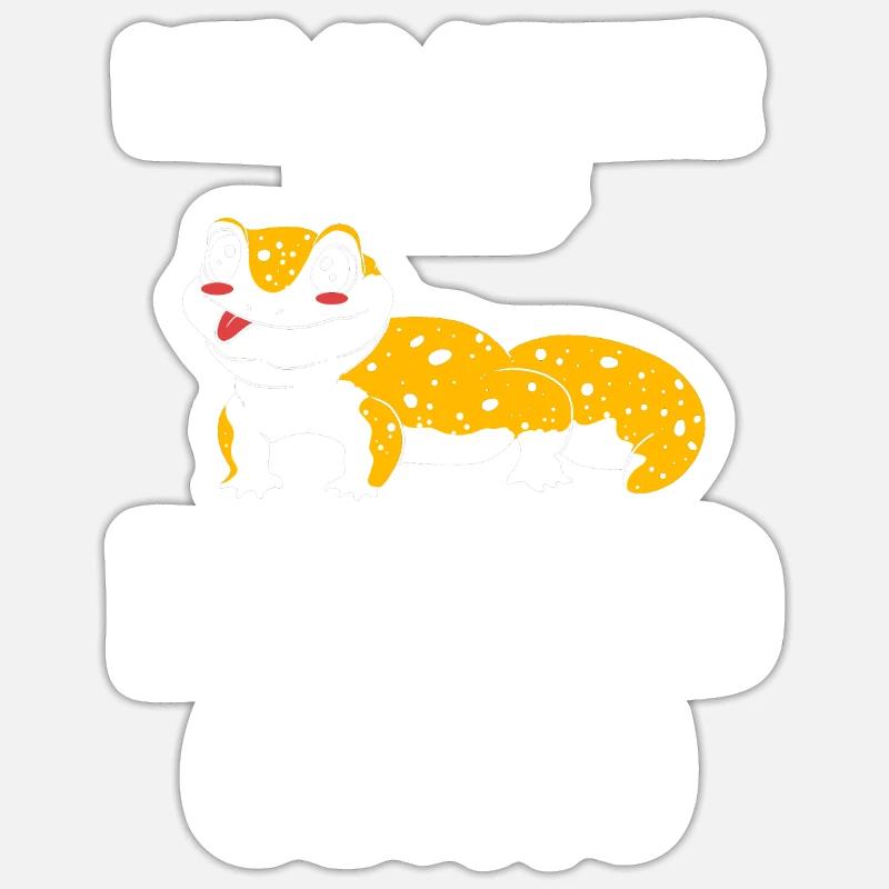 Leopard Gecko - Sticker Größe S (10 x 10 cm) - Mattweiß