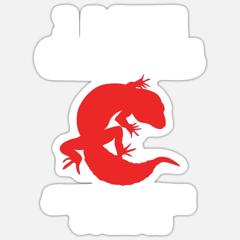 Leopard Gecko - Sticker Größe S (10 x 10 cm) - Mattweiß
