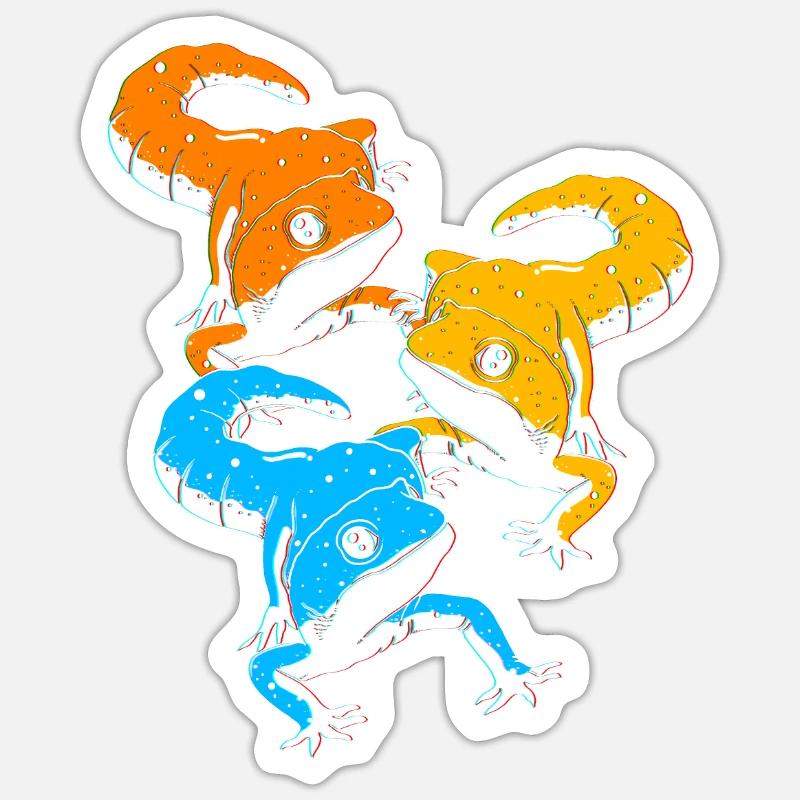 Leopard Gecko - Sticker Größe S (10 x 10 cm) - Mattweiß