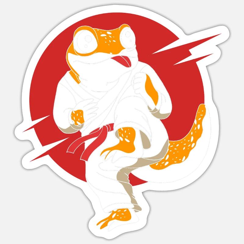 Gecko léopard - Sticker taille S (10 x 10 cm) - blanc mat