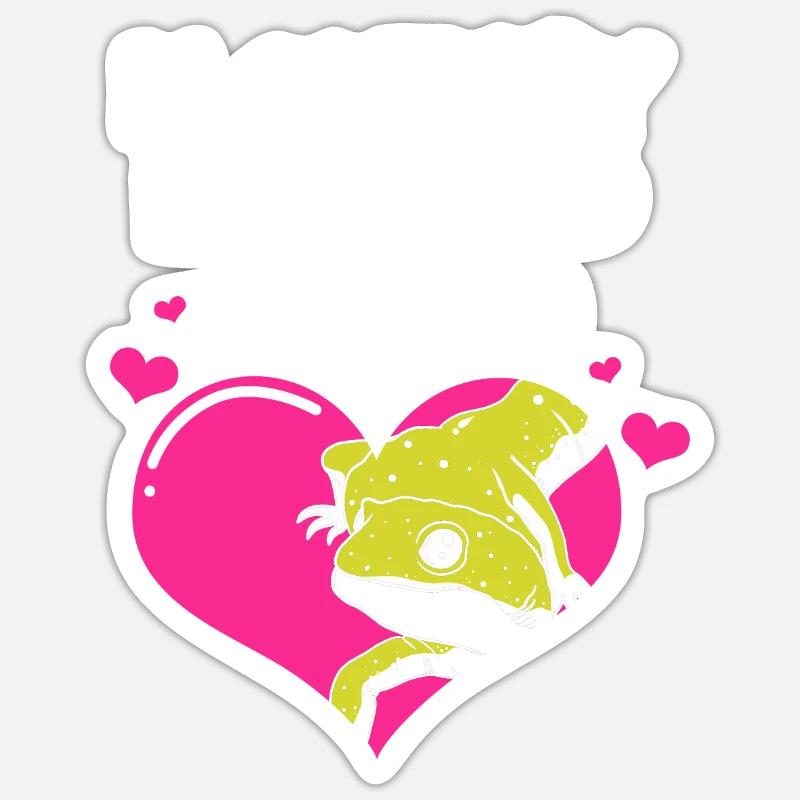 Gecko léopard - Sticker taille S (10 x 10 cm) - blanc mat