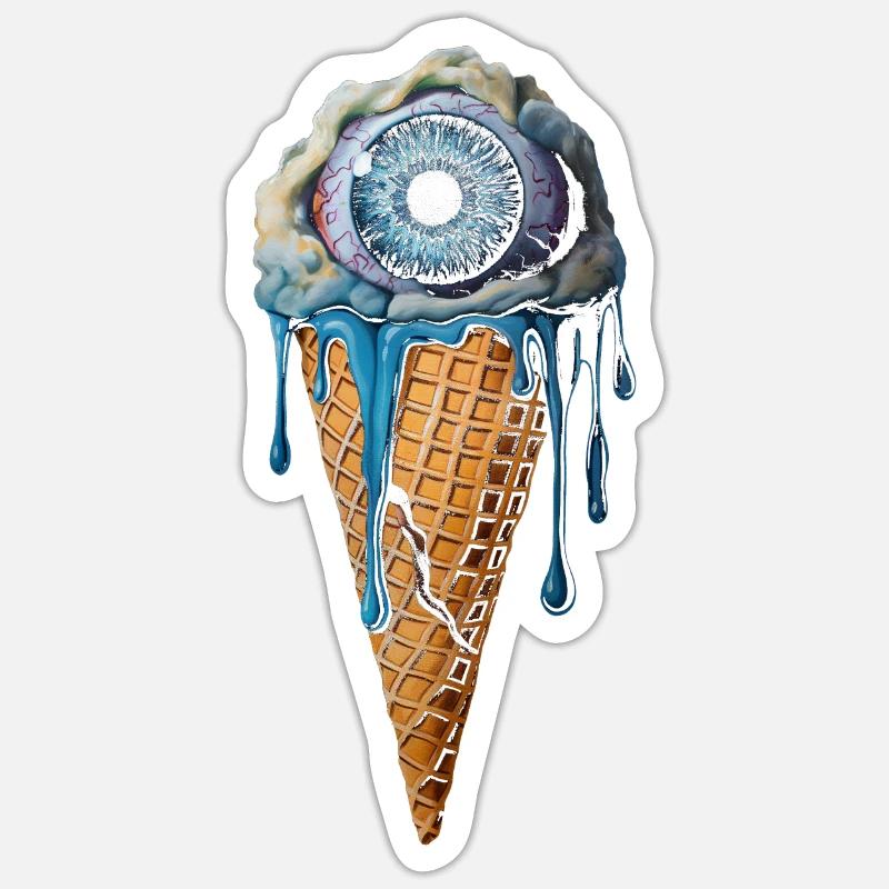 Weirdcore Ästhetischer Menschlicher Augapfel Eiscr Sticker Größe S (10 x 10 cm)