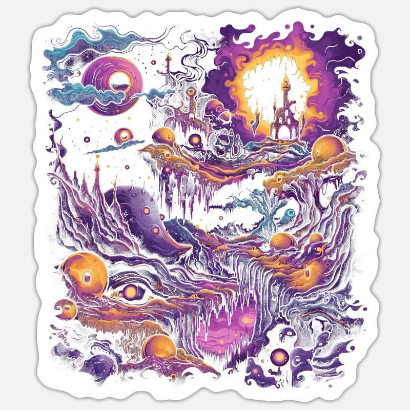 Weirdcore Ästhetischer Albtraum Dreamcore Pastell - Sticker Größe S (10 x 10 cm) - Mattweiß