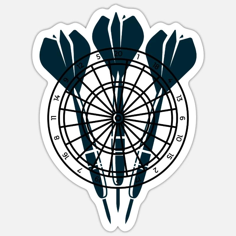 Trois flèches devant la cible Sticker taille S (10 x 10 cm)