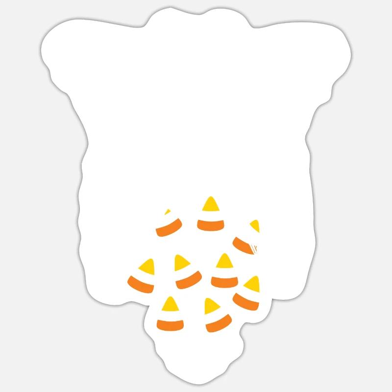 Candy Corn Skelett Halloween Kostüm Candy Corn - Sticker Größe S (10 x 10 cm) - Mattweiß