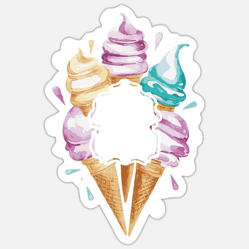 Eiscreme Süßigkeiten Eismilch Sticker size S (10 x 10 cm)