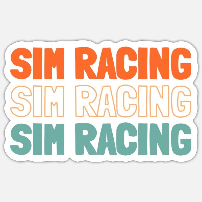 Sim Racing - Sticker taille S (10 x 10 cm) - blanc mat