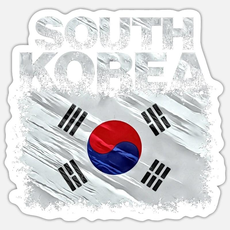 Corée du Sud Sticker taille S (10 x 10 cm)