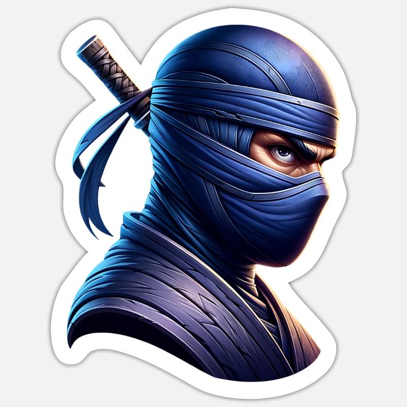 Ninja - Sticker taille S (10 x 10 cm) - blanc mat