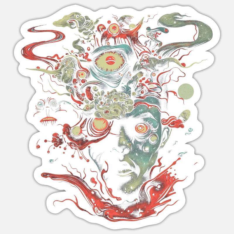 Weirdcore Aesthetics Weird Face Dreamcore Grunge Sticker size S (10 x 10 cm)