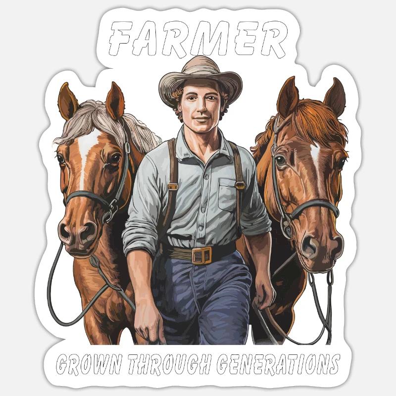FARMER GROWN THROUGH GENERATIONS - Sticker size S (10 x 10 cm) - white matte