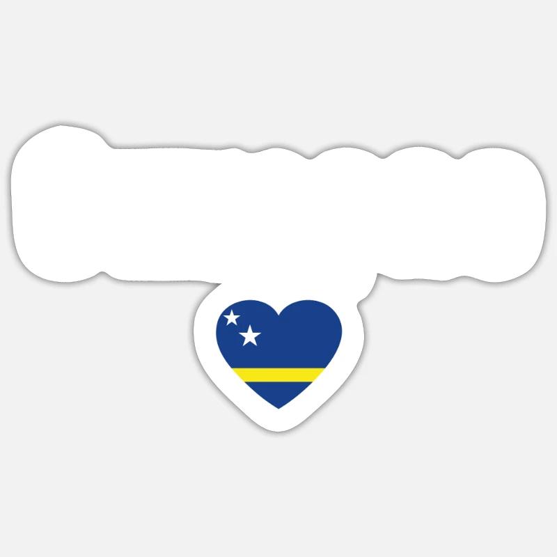 Drapeau de Curaçao - Sticker taille S (10 x 10 cm) - blanc mat