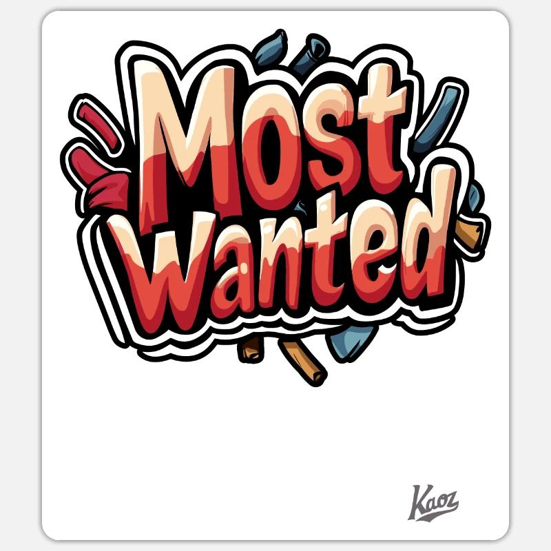 Graffiti le plus recherché - Sticker taille S (10 x 10 cm) - blanc mat