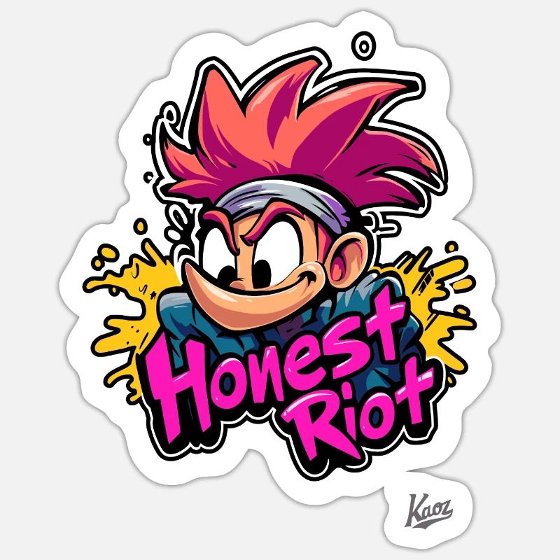 Graffiti-Comic: Der lustige, ehrliche Aufrührer Sticker Größe S (10 x 10 cm)