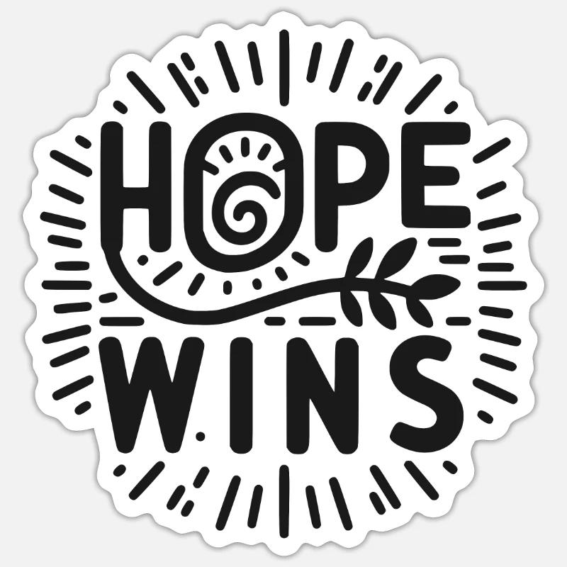 Die Hoffnung gewinnt - Sticker Größe S (10 x 10 cm) - Mattweiß