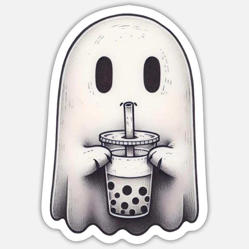 Ghost Bubble Te - Sticker Größe S (10 x 10 cm) - Mattweiß