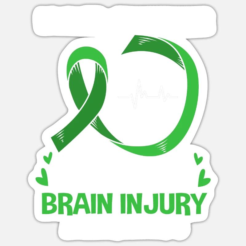 Traumatisme crânien - Sticker taille S (10 x 10 cm) - blanc mat