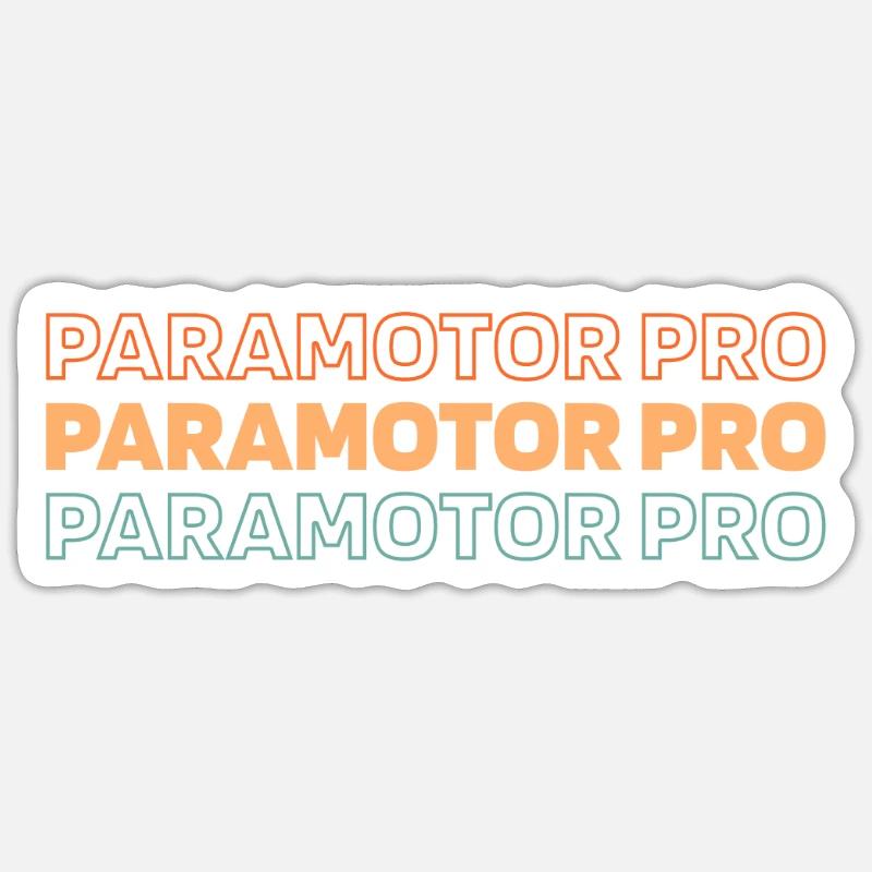 Paramotor Gleitschirmfliegen - Sticker Größe S (10 x 10 cm) - Mattweiß