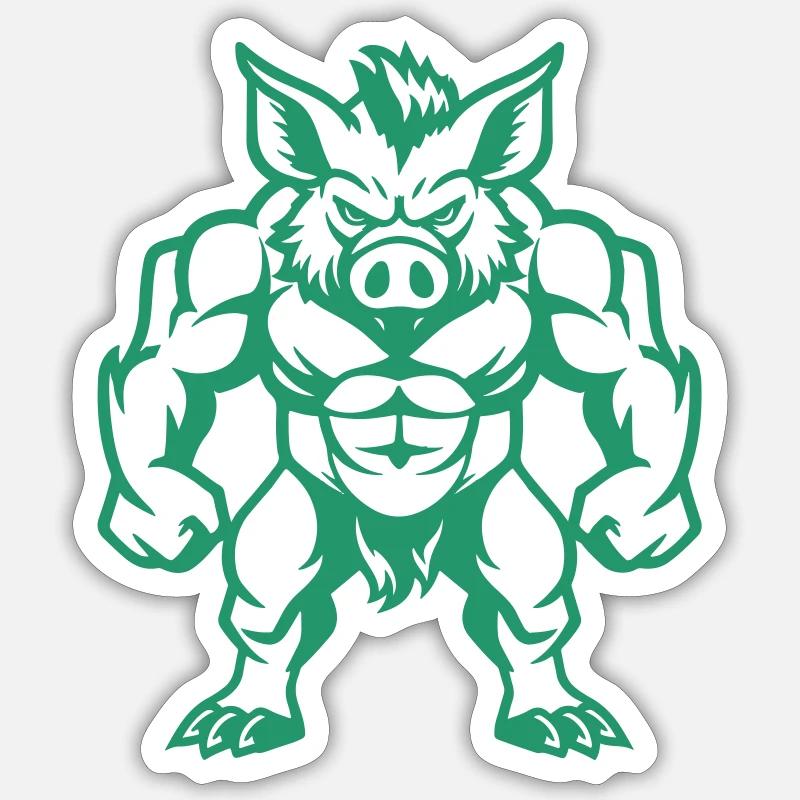 wildschwein comic - Sticker Größe S (10 x 10 cm) - Mattweiß