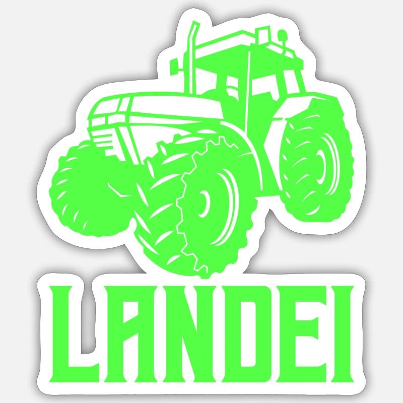 traktor landei 1 - Sticker Größe S (10 x 10 cm) - Mattweiß