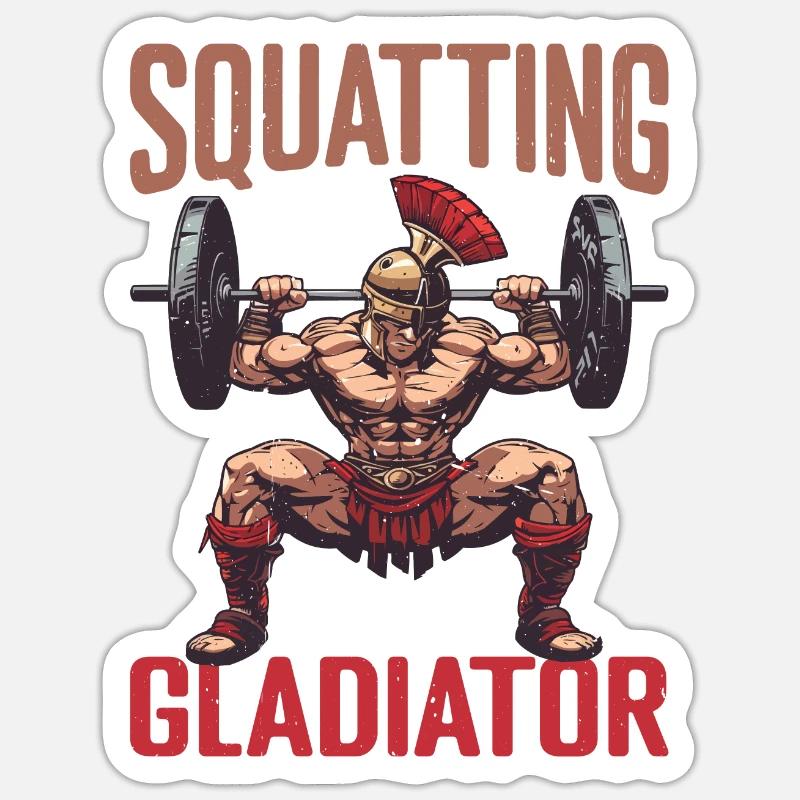 Squatting Gladiator 8 Sticker Größe S (10 x 10 cm)